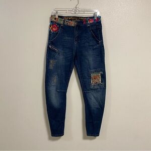 Desigual Jeans Women's Size 2/26 Blue Pakaian Jadi Wanita Slim Barrel Jeans